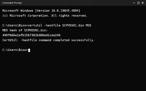 PS1 BIOS How to Verify PS1 BIOS File Integrity on Windows